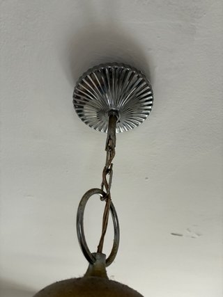Lámpara globo azul y plata
