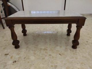 Mesa de centro madera y mármol