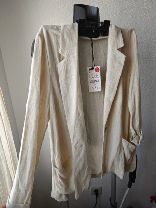 Americana fluida efecto lino beige