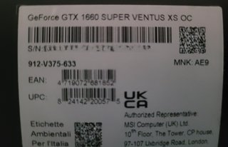 Tarjeta Gráfica MSI GTX 1660 SUPER Ventus XS OC