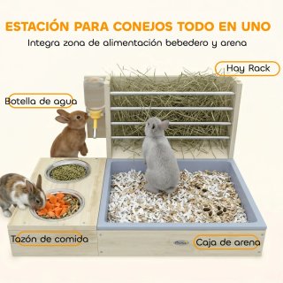 Comedero Heno Conejos con Bandeja