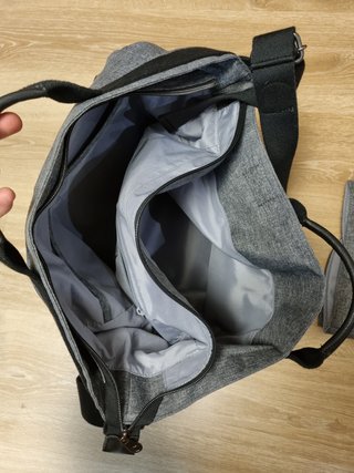 Bolso Bugaboo gris melange  con cambiador