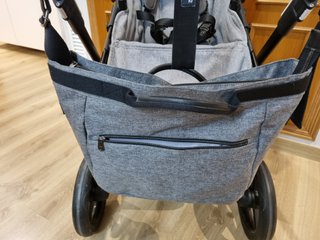 Bolso Bugaboo gris melange  con cambiador