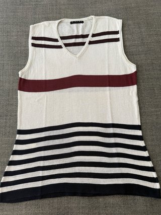 Jersey Sisley Talla S Rayas Marrón y Blanco