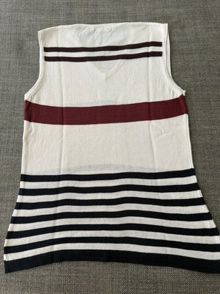 Jersey Sisley Talla S Rayas Marrón y Blanco