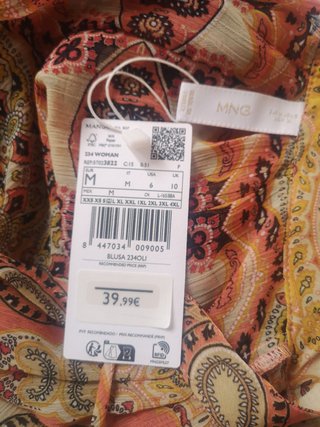 Blusa MNG Multicolor Talla M