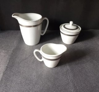 Juego de Café Santa Clara de Porcelana y Plata