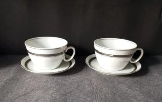 Juego de Café Santa Clara de Porcelana y Plata