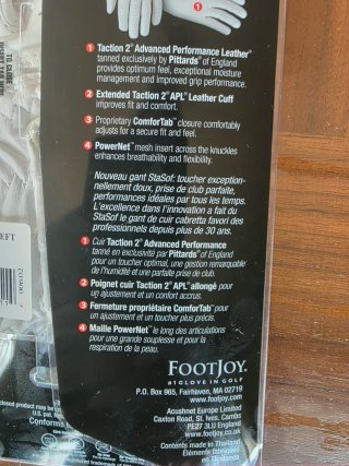 Guante de Golf FJ StaSof Talla M Hombre