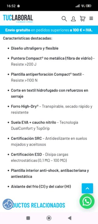 Zapatos de seguridad Paredes