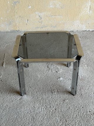 Mesa Centro Mid Century Cristal y Metal