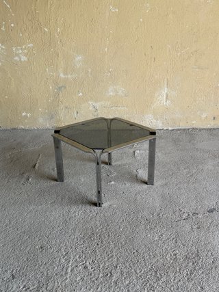 Mesa Centro Mid Century Cristal y Metal
