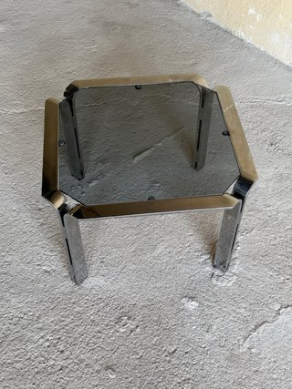 Mesa Centro Mid Century Cristal y Metal