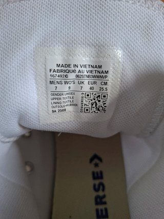 Converse Blancas Talla 40 (equiv. 40.5)
