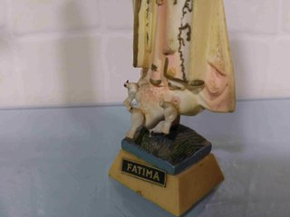 Virgen Fátima Souvenir Vintage 60s-70s de 14cm