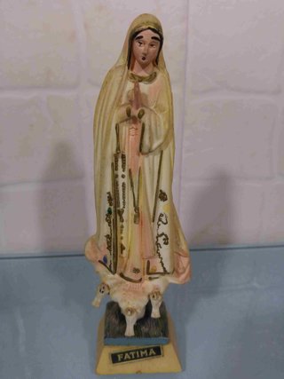 Virgen Fátima Souvenir Vintage 60s-70s de 14cm