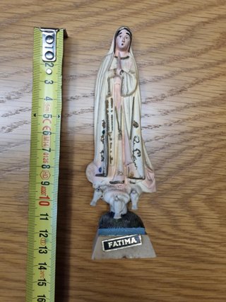 Virgen Fátima Souvenir Vintage 60s-70s de 14cm