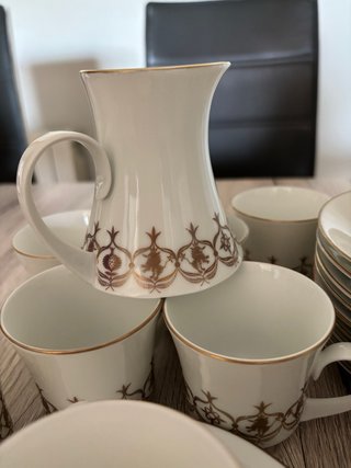 Set caffè in porcellana bianco e oro