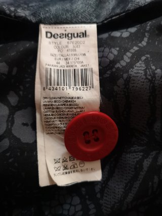 Abrigo Desigual Rojo Talla 44