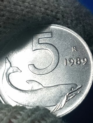 Moneta 5 Lire Repubblica Italiana 1989