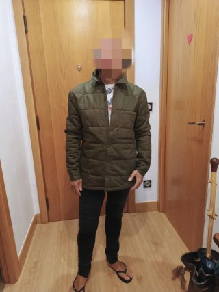 Chaqueta acolchada verde oliva Talla S. Md. Topman