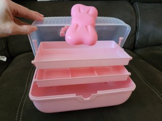 Caja Almacenamiento Infantil Rosa con Lazo