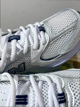 New Balance 530 Blanco Plata Azul Marino Talla 37.