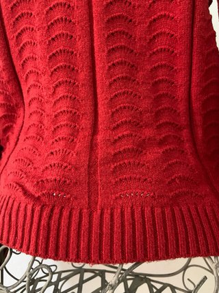 【MNG】Jersey Rojo Manga Abullonada - Talla M