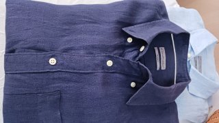 Lote 3 Camisas Lino y Tela (Negra, Azul)