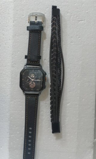 Orologio YOLARO e bracciali in pelle