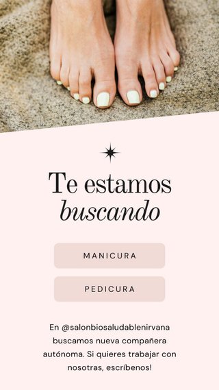 Puesto de trabajo como autónoma para manos y pies