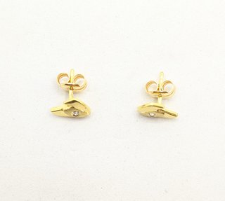 Pendiente de oro de 18k circonitas, 1.68 g.