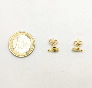 Pendiente de oro de 18k circonitas, 1.68 g.