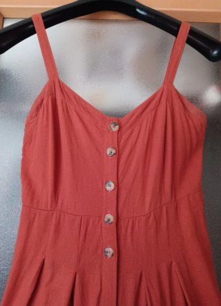 Vestido Pull&Bear rojo botones