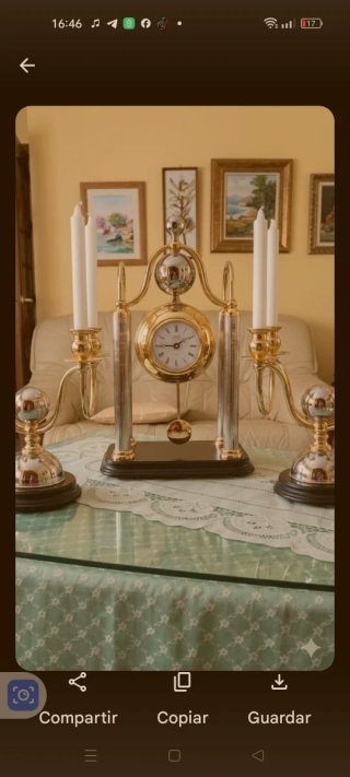 Candelabro y Reloj Dorado
