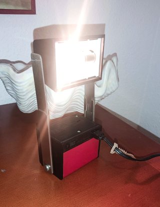 Lámpara Telescópica Vintage Roja  Negra Lightolier