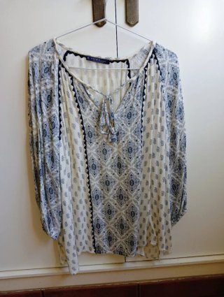 Camisa Violeta by Mango Estampada