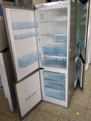 Nevera combi acero inoxidable