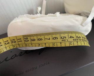 Scarpine battesimo raso pizzo n.19 neonata