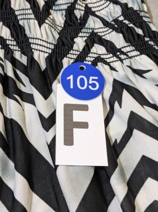 Abito lungo fantasia bianco e nero