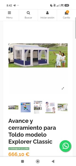 Toldo Dometic 4.5m Eléctrico Autocaravana +Lateral