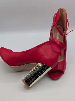 Scarpe rosse Tulipano n.38 tacco oro