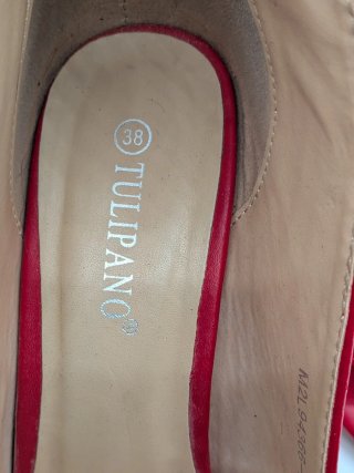 Scarpe rosse Tulipano n.38 tacco oro