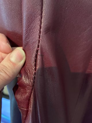 Giacca in pelle bordeaux