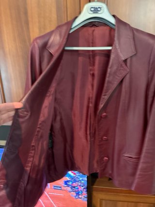 Giacca in pelle bordeaux