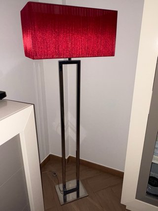 Lámpara colgante rectangular roja