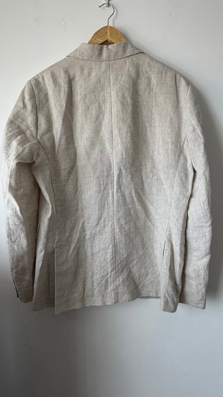 Blazer Lino Hombre Zara Beige