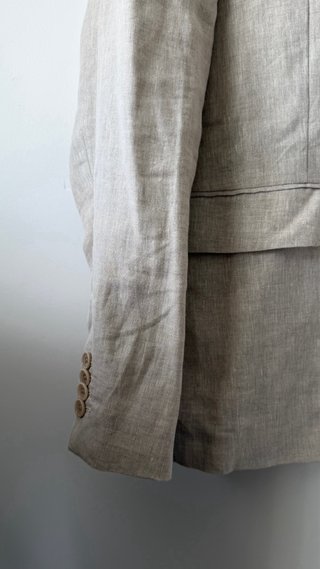 Blazer Lino Hombre Zara Beige