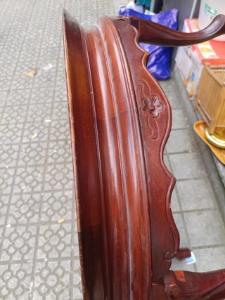 Mesa redonda vintage mármol y madera