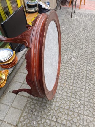 Mesa redonda vintage mármol y madera